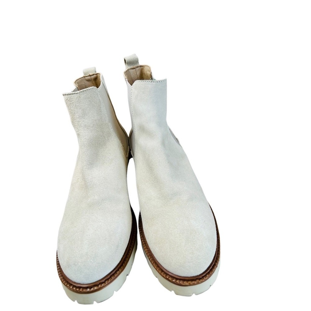 Enzo Tesoti Chelsea Cream Vegan Suede Leather Boots 40 Womens 9.5 Vanilla Girl - Picture 5 of 11